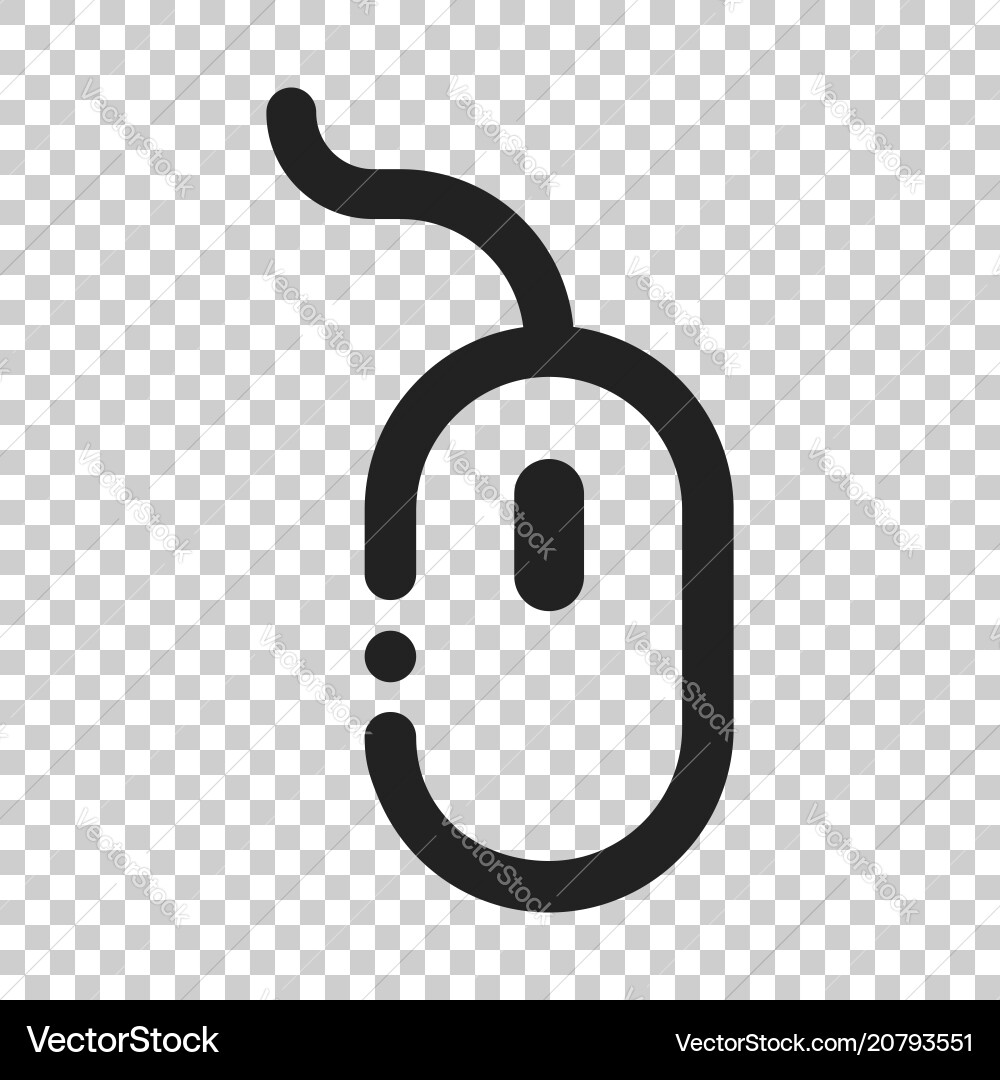 Computer mouse icon on isolated transparent vector image