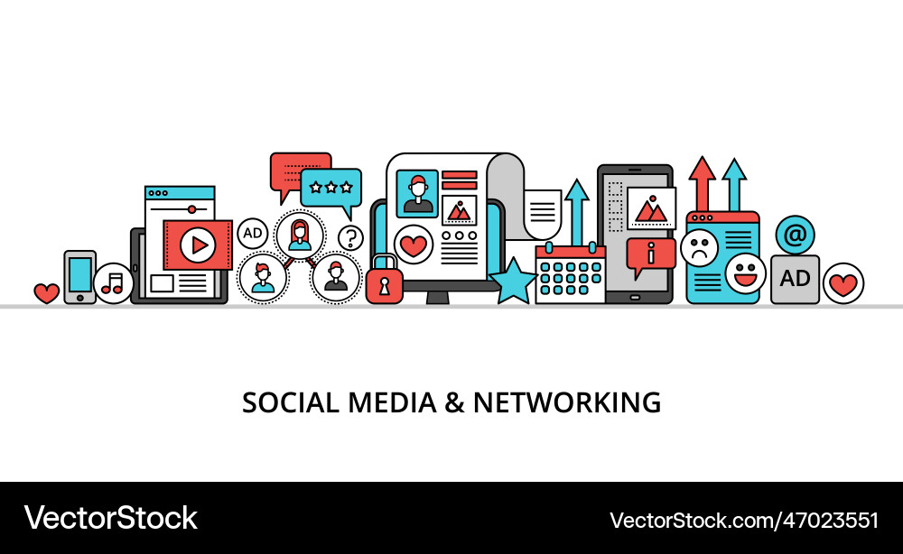 Concept of social media and networking Concept of social media and networking vector image