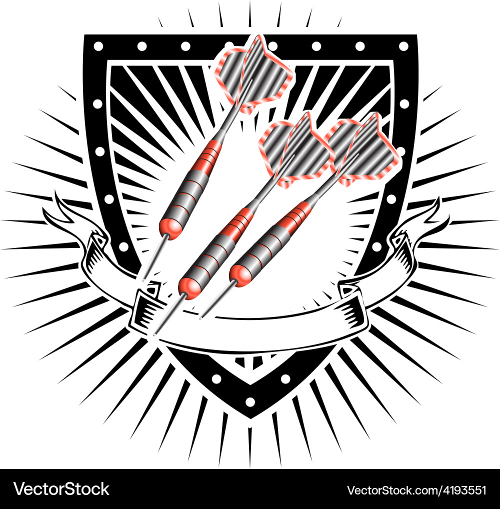 Dart Throwing Shield vector image