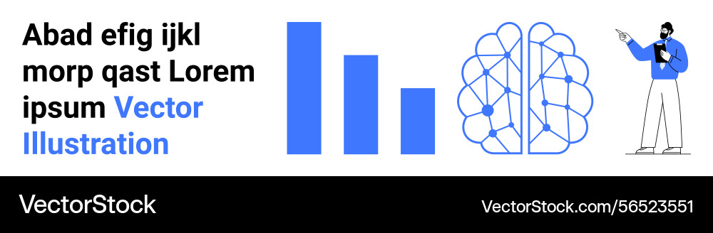 Data analysis with bar chart and ai brain concept Data analysis with bar chart and ai brain concept vector image