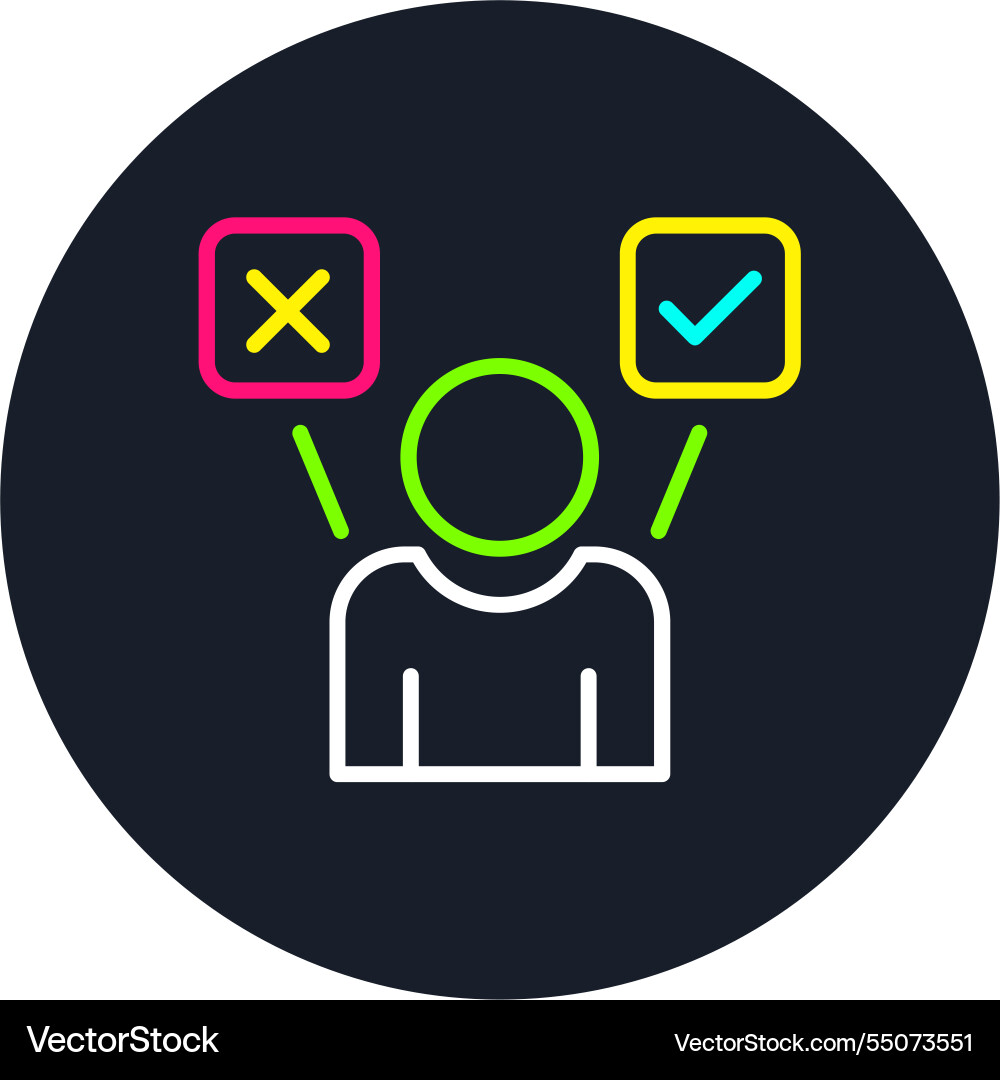 Decision making line multi color icon Vector Image