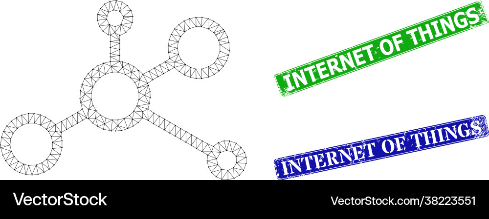 Grunge internet things imprints and triangular Grunge internet things imprints and triangular Vector Image