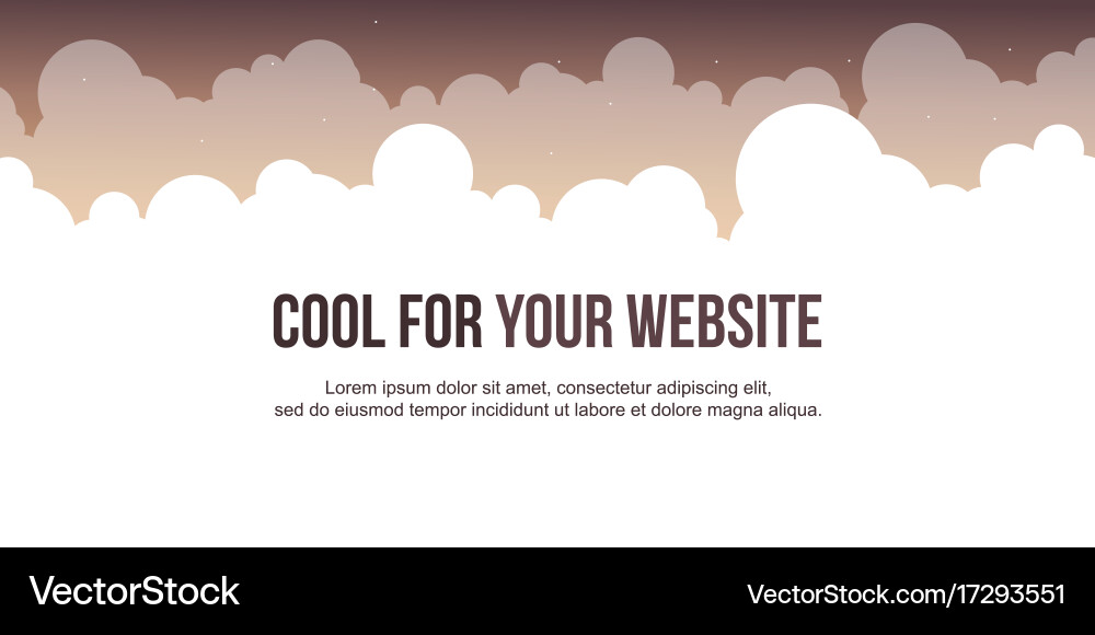 Header website design with cloud background vector image