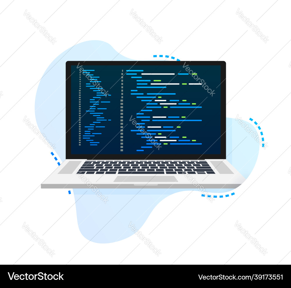 Laptop coding pattern web developer Laptop coding pattern web developer Vector Image