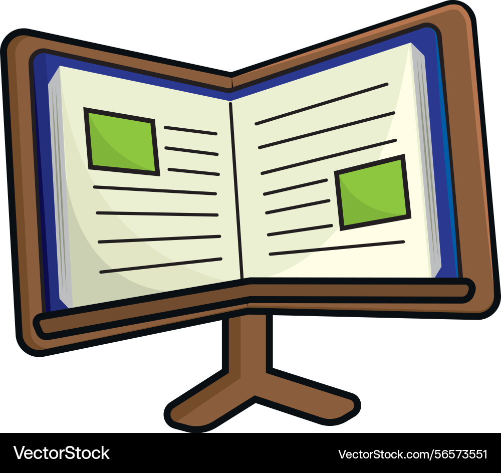 Menu stand with open book vector image