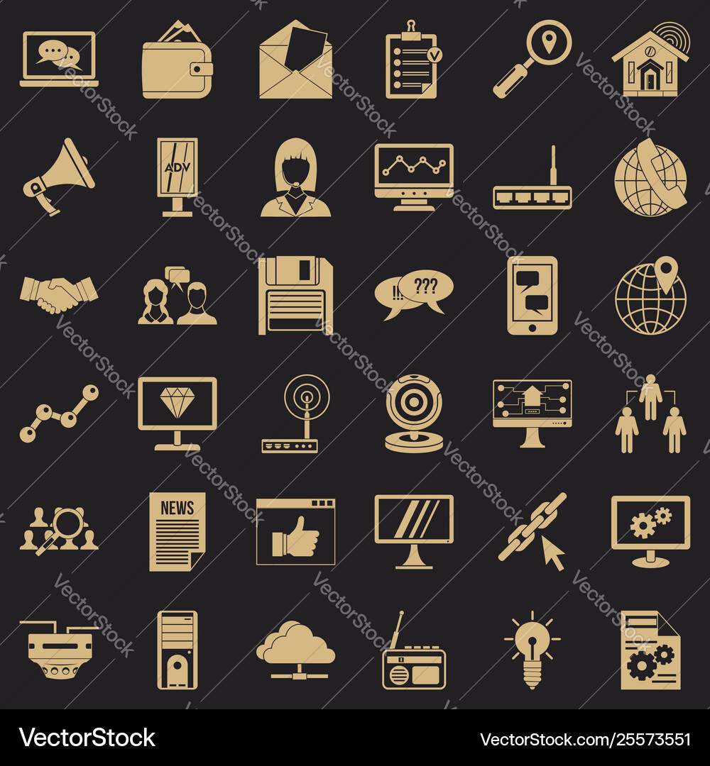 Operator icons set simple style Operator icons set simple style vector image