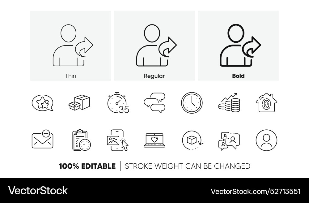 Packing boxes timer and exam time line icons Packing boxes timer and exam time line icons vector image