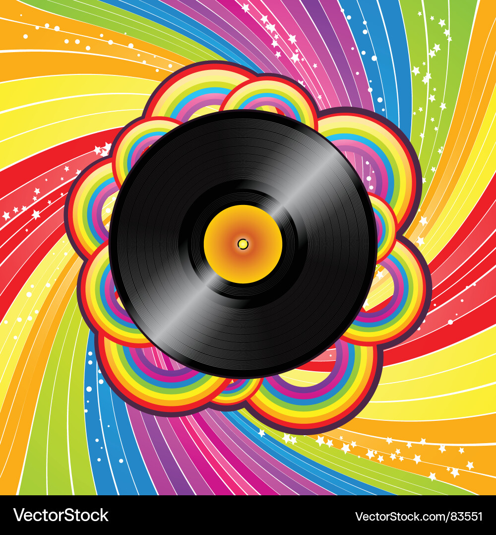 Rainbow vinyl Vector Image