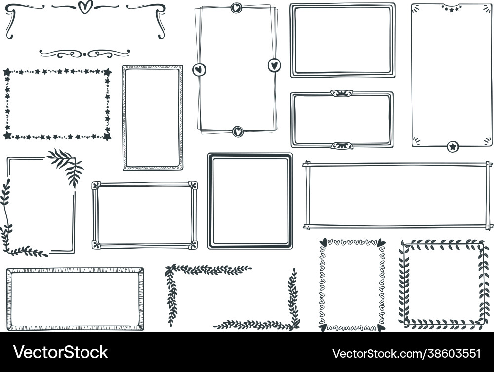 Rectangle borders bundle Vector Image