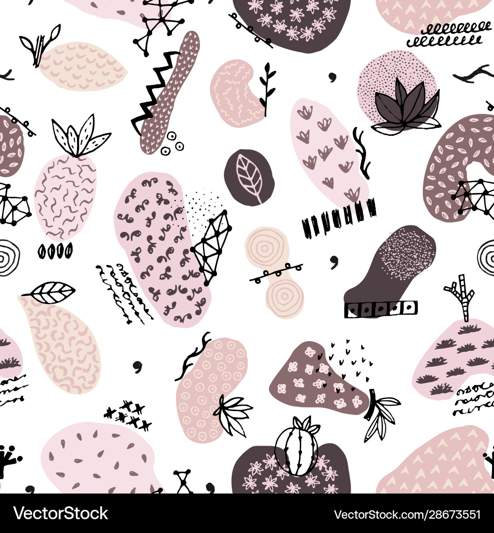 Seamless pattern with hand drawn abstract Seamless pattern with hand drawn abstract vector image