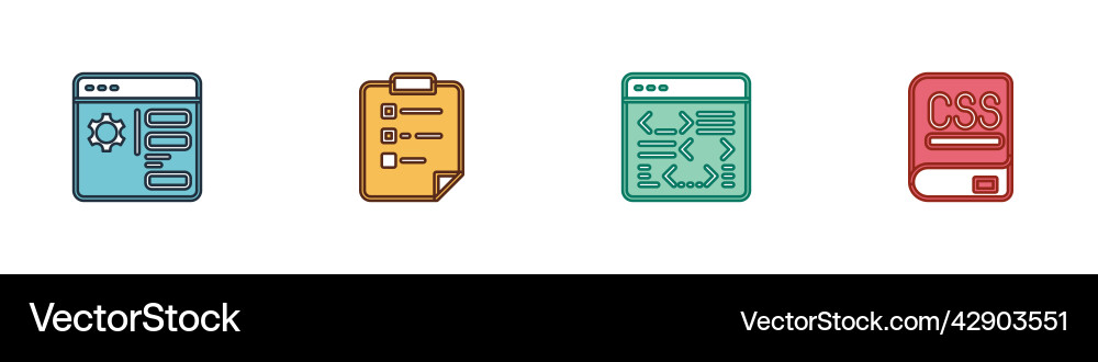 Set browser setting clipboard with checklist Vector Image