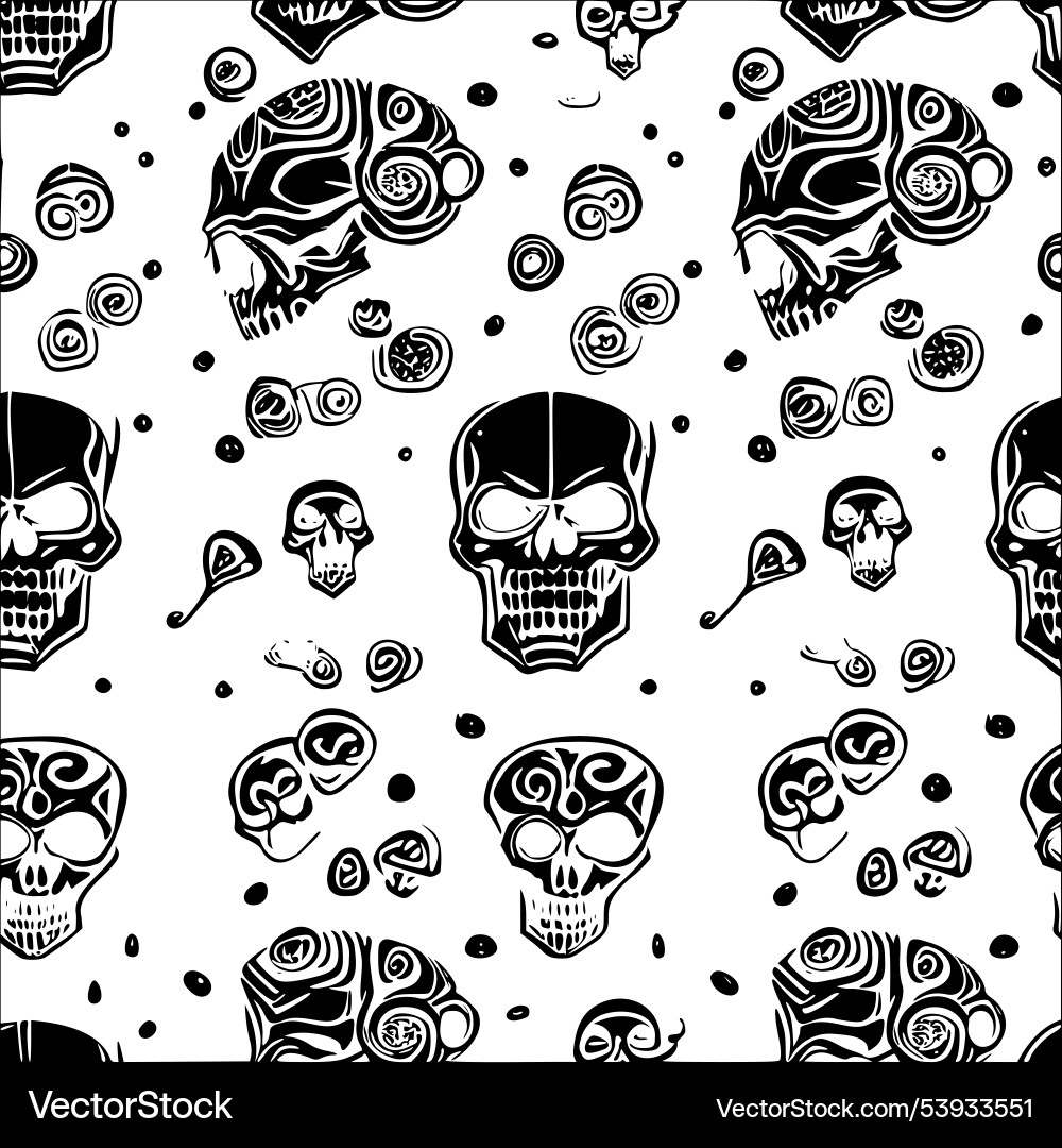 Skull abstract pattern seamless Skull abstract pattern seamless Vector Image