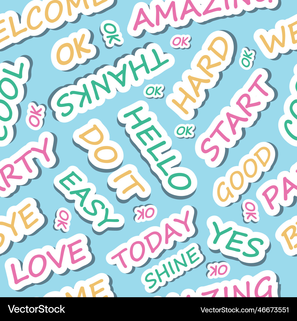 Sticker words pattern motivation phrase dialogue Vector Image