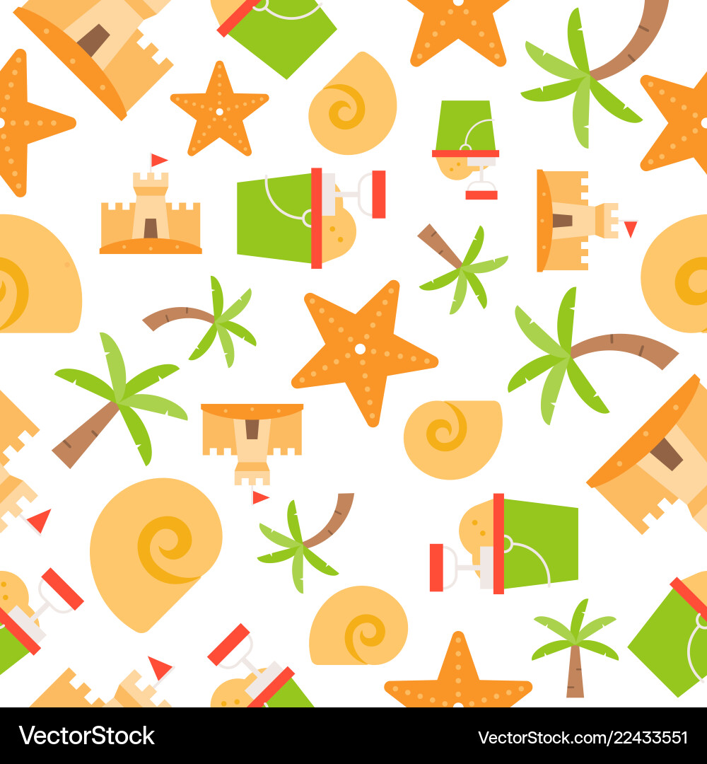 Summer theme seamless pattern sand castle Vector Image