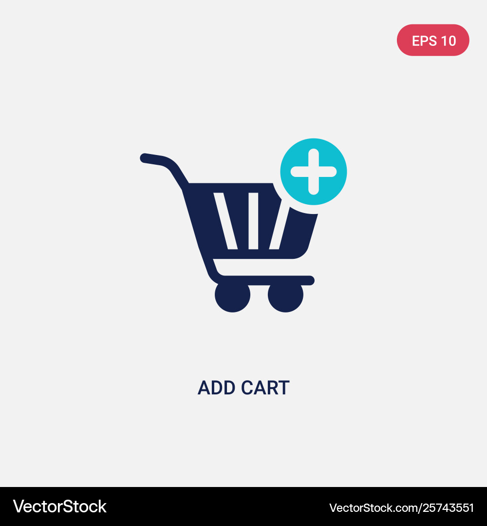 Two color add cart icon from general concept Vector Image