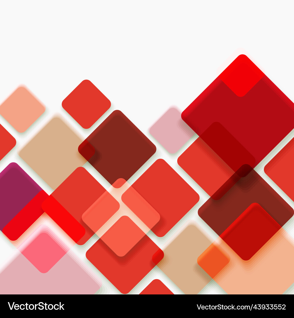 Abstract background of red squares template vector image