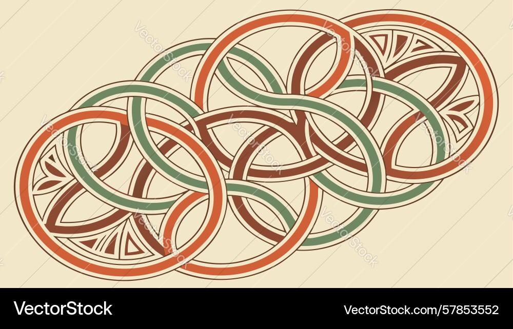 Abstract interlocking loops pattern design vector image