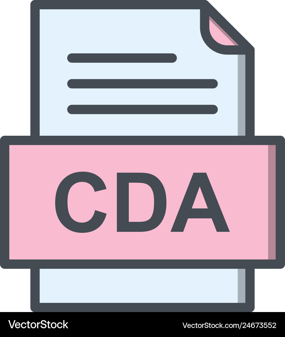 Cda file document icon vector image