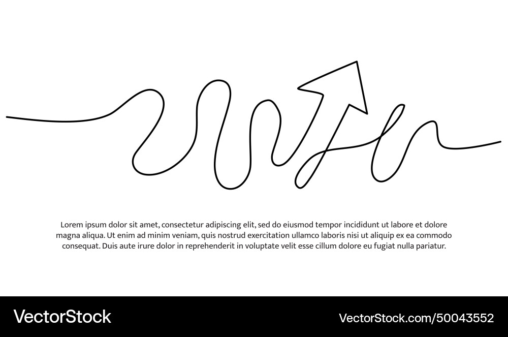 Continuous line design of arrow one Continuous line design of arrow one vector image