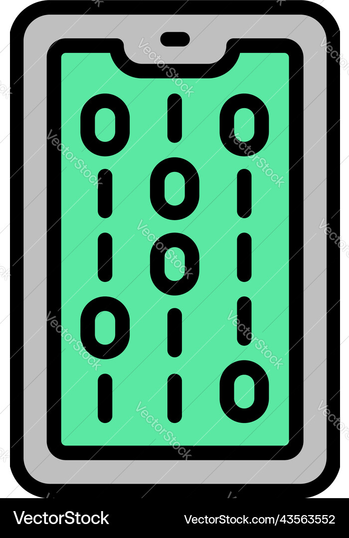 Digital smartphone icon outline computer Digital smartphone icon outline computer vector image