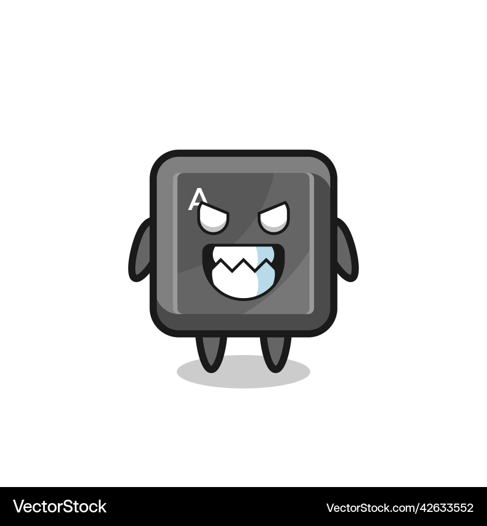 Evil expression of the keyboard button cute Vector Image
