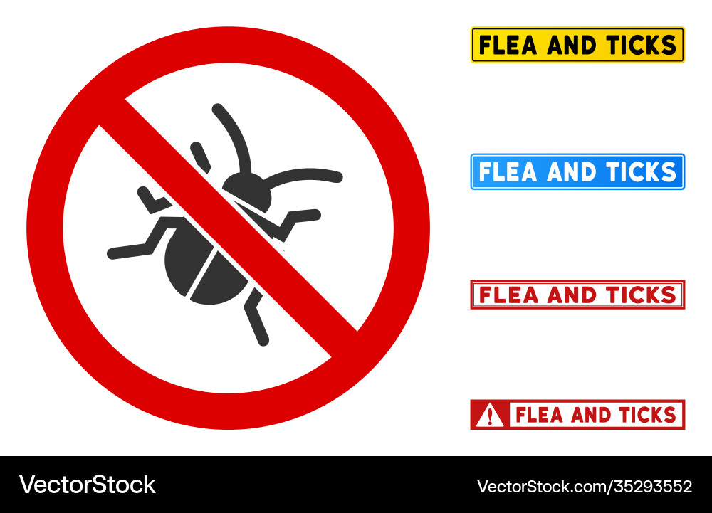 Flat no bug sign with messages Flat no bug sign with messages Vector Image