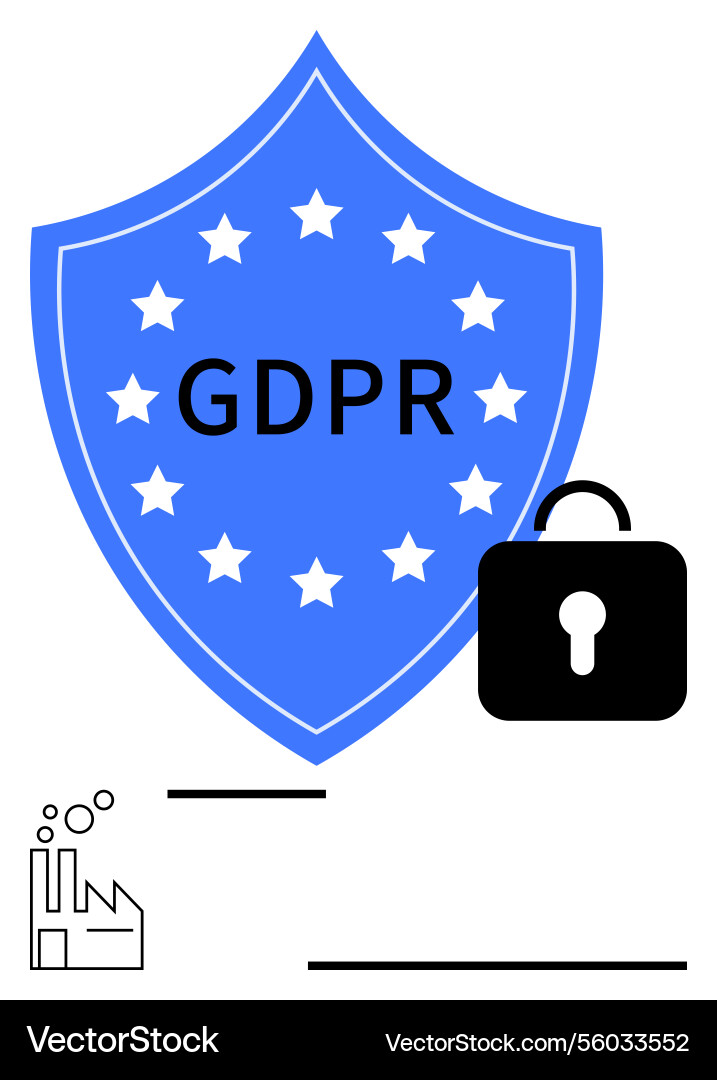 Gdpr shield with stars and lock symbolizing data Gdpr shield with stars and lock symbolizing data vector image