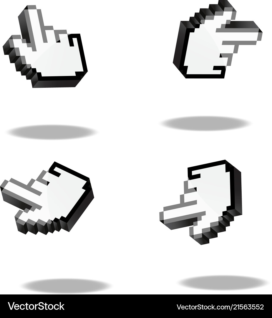 Hand pointer cursor set Vector Image