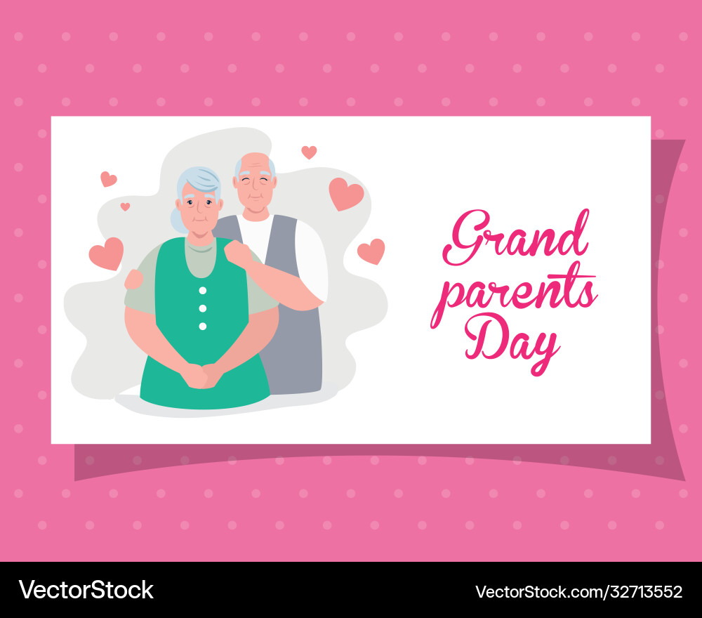 Happy grand parents day with cute older couple Happy grand parents day with cute older couple vector image