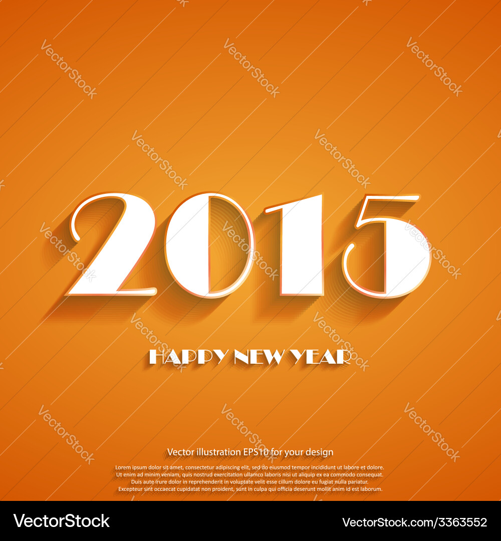 Happy new year 2015 creative greeting card design Vector Image