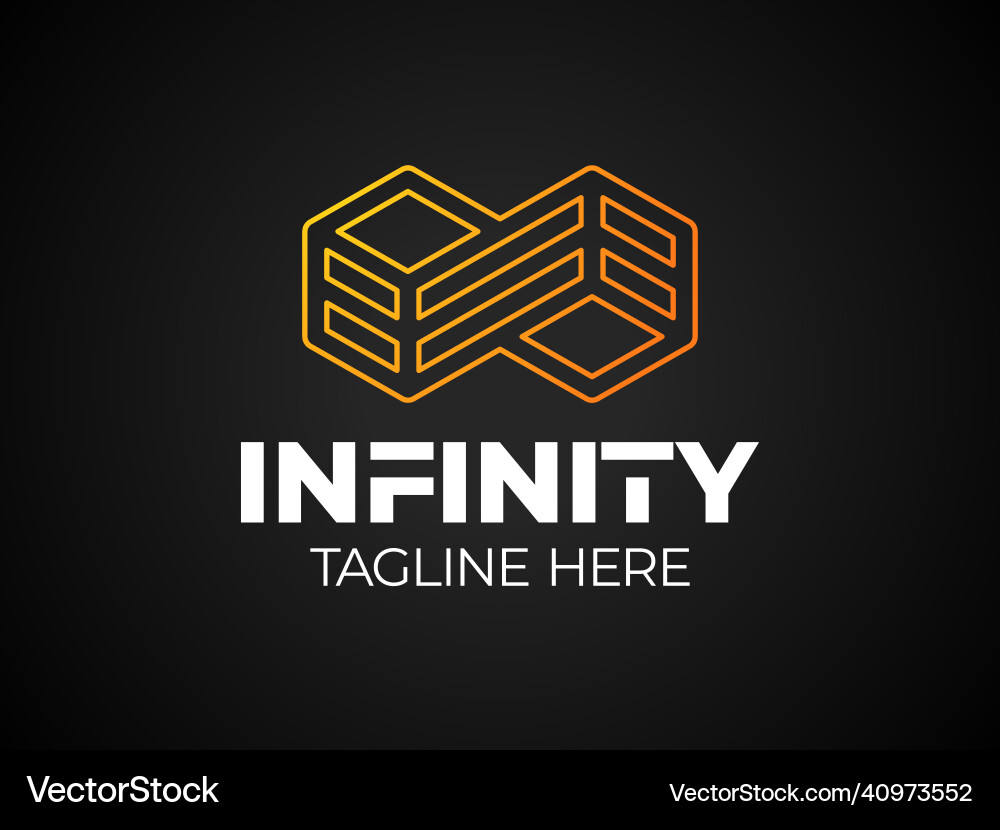 Infinity Hexagonal Logo - Geometric Cube Vektorbild