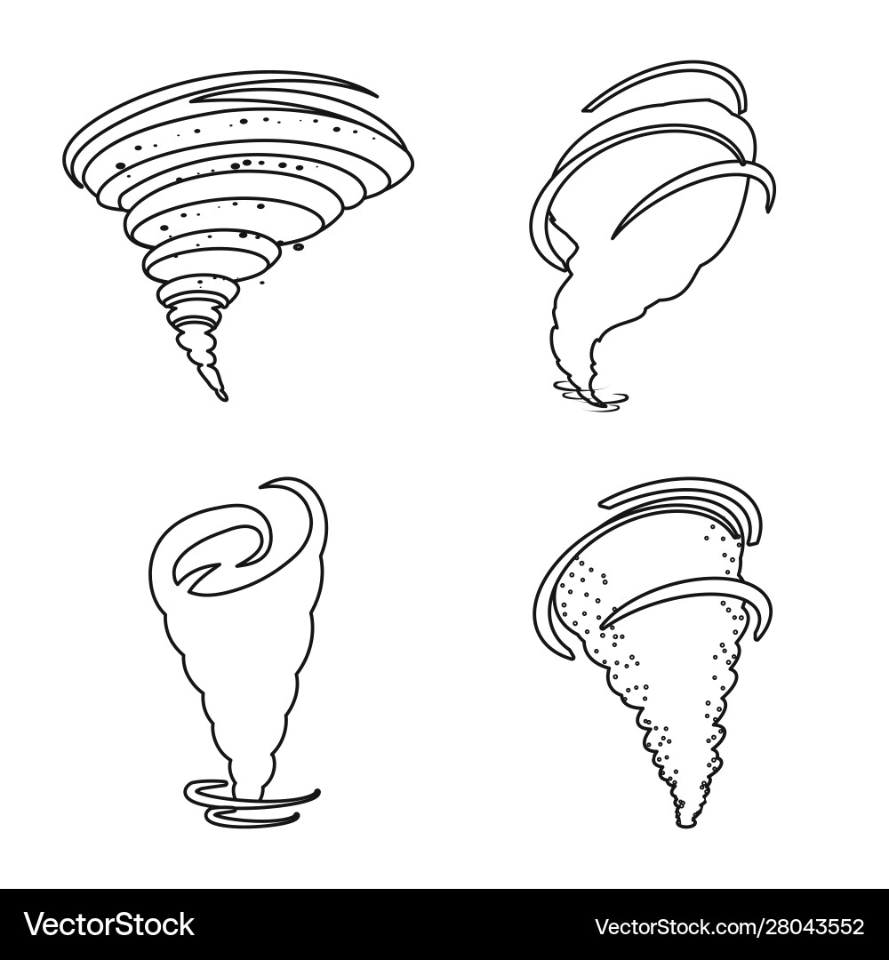 Isolated object whirlwind and swirl logo set Vector Image