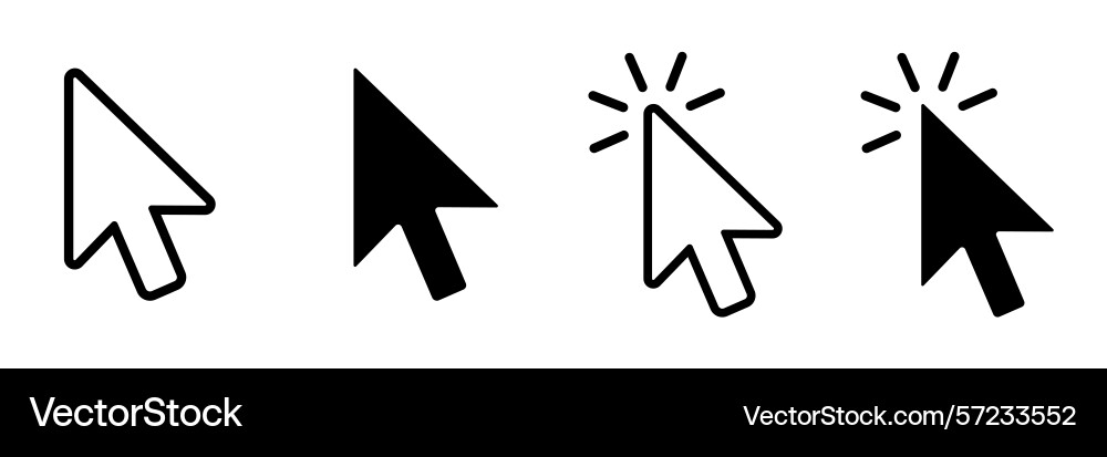 Klicken Sie auf Cursor-Symbole setzen Zeiger Pfeil Klicken Sie auf Cursor-Symbole setzen Zeiger Pfeil vektorbild