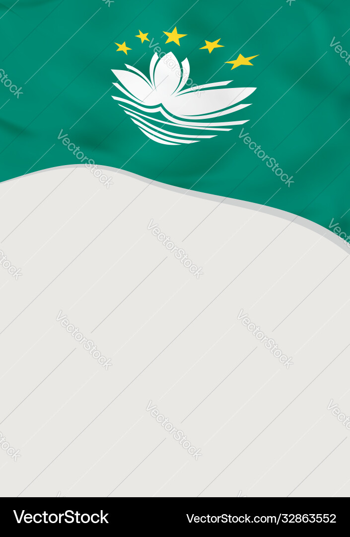 Leaflet design with flag macau template Vector Image