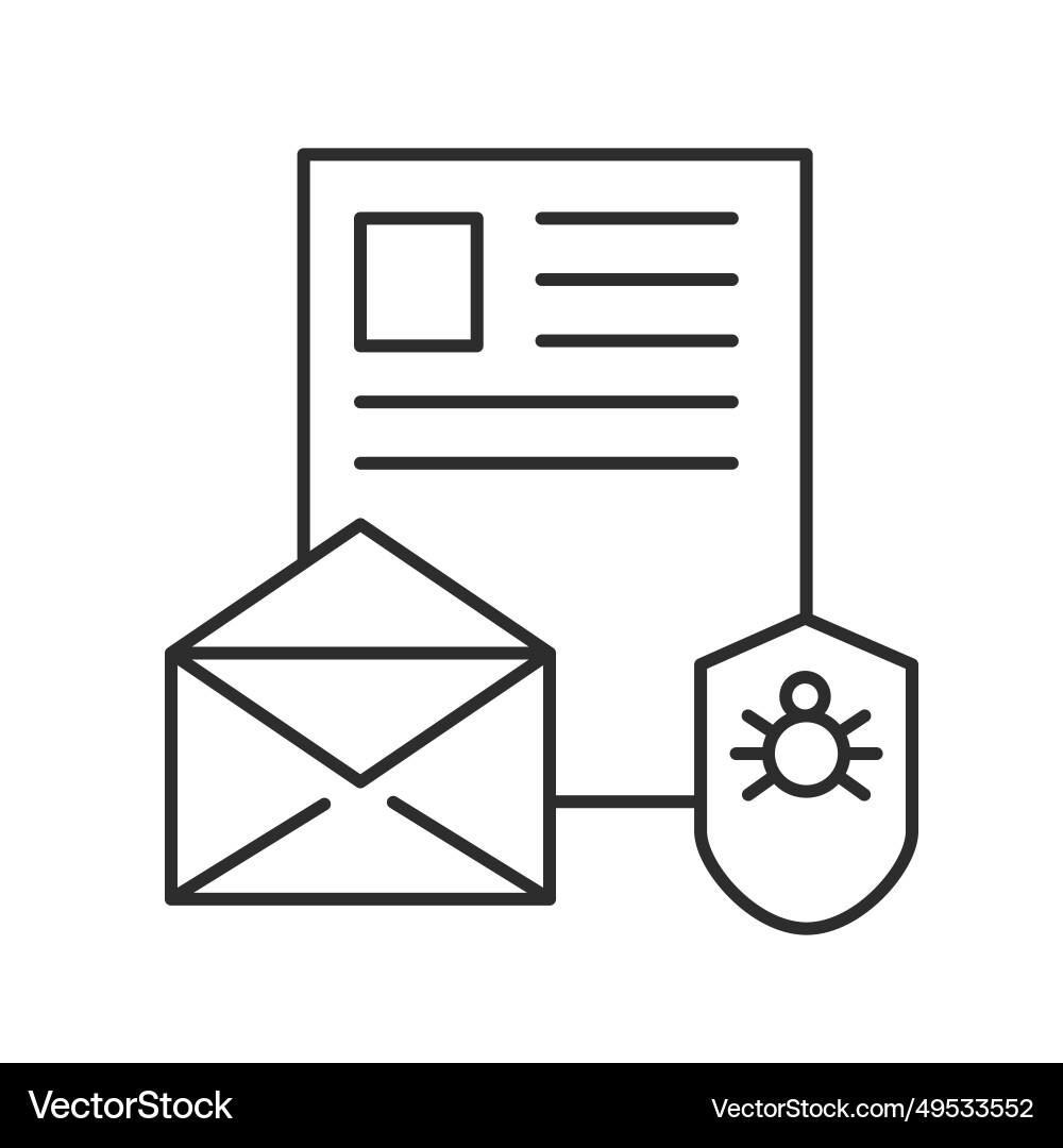 Mail security line icon electronic safety Vector Image