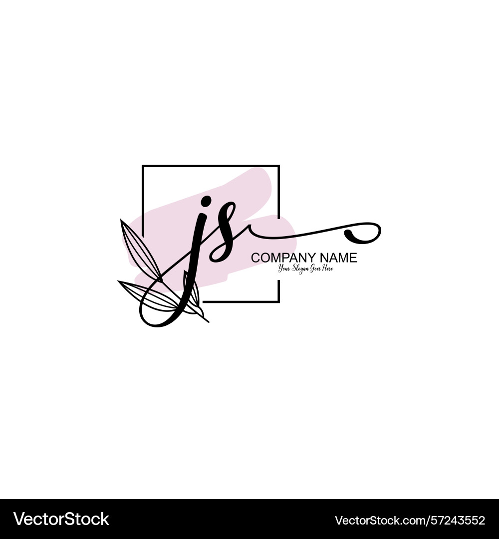 Modern botanical js initial logo collection Vector Image