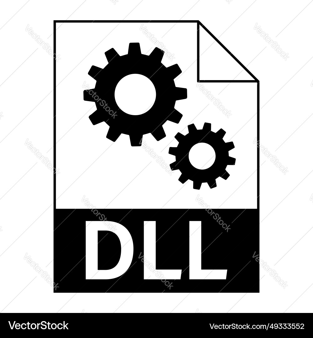 Modern flat design of dll file icon for web Modern flat design of dll file icon for web Vector Image