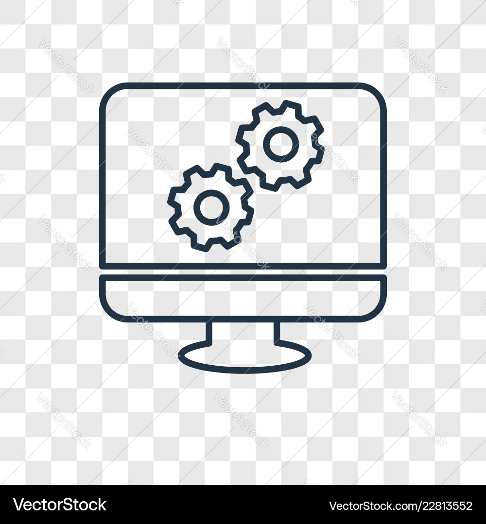 Monitor concept linear icon isolated vector image