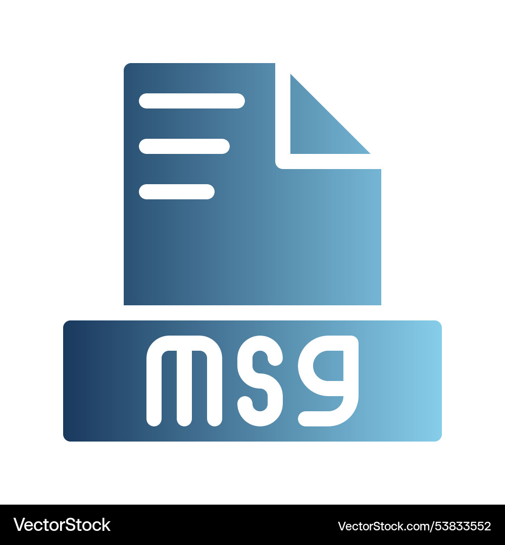 Msg document file text icons with an elegant vector image