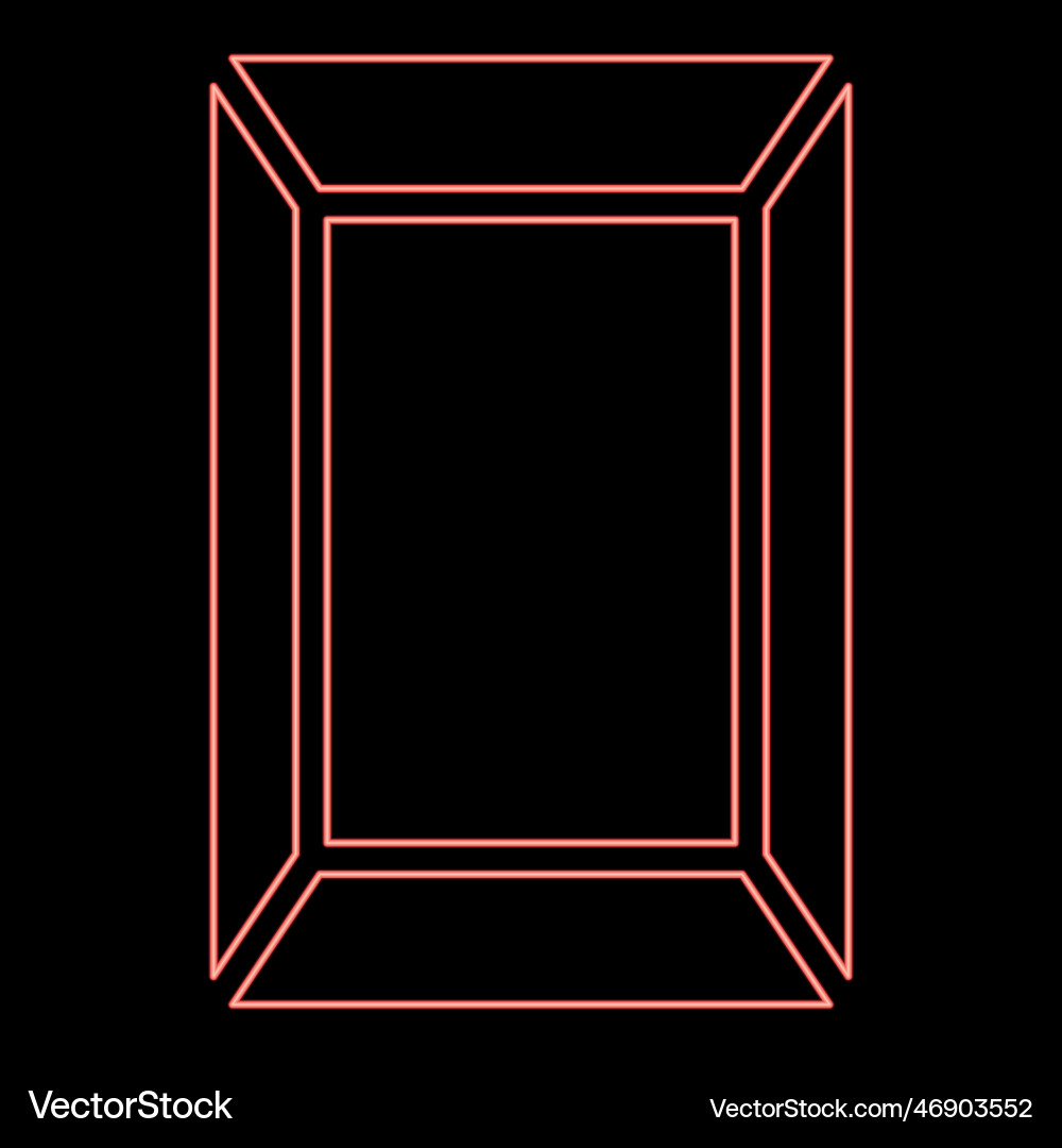 Neon template picture rectangular red color image vector image