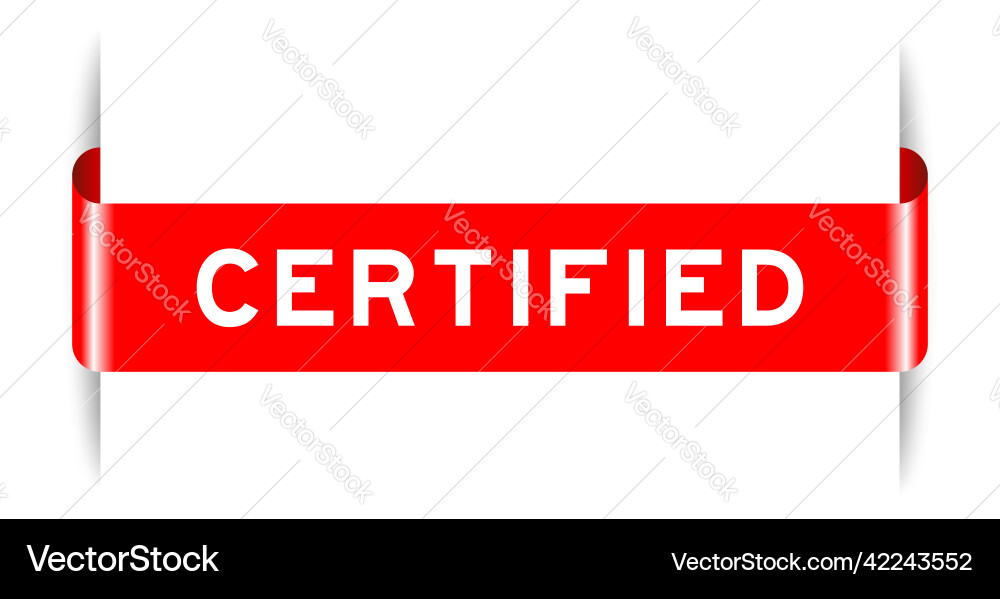 Red color inserted label banner with word Vector Image
