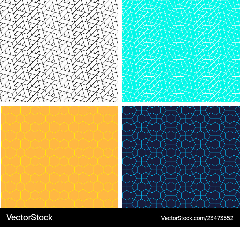 Seamless geometric hexagon line pattern Seamless geometric hexagon line pattern vector image