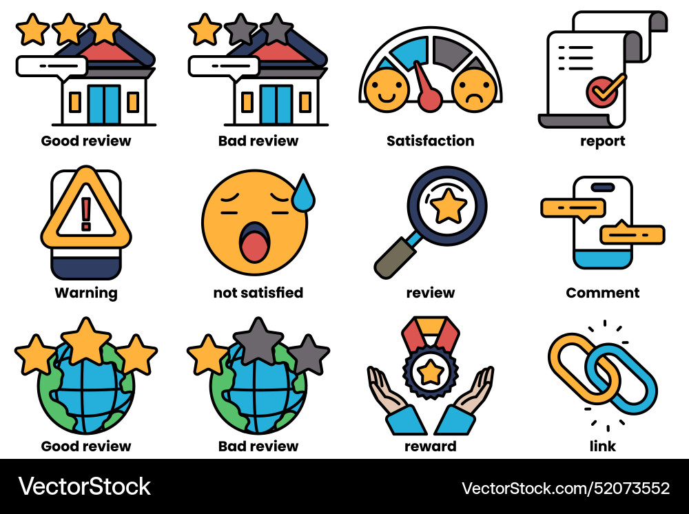 Set of icons in line style the concept about Vector Image