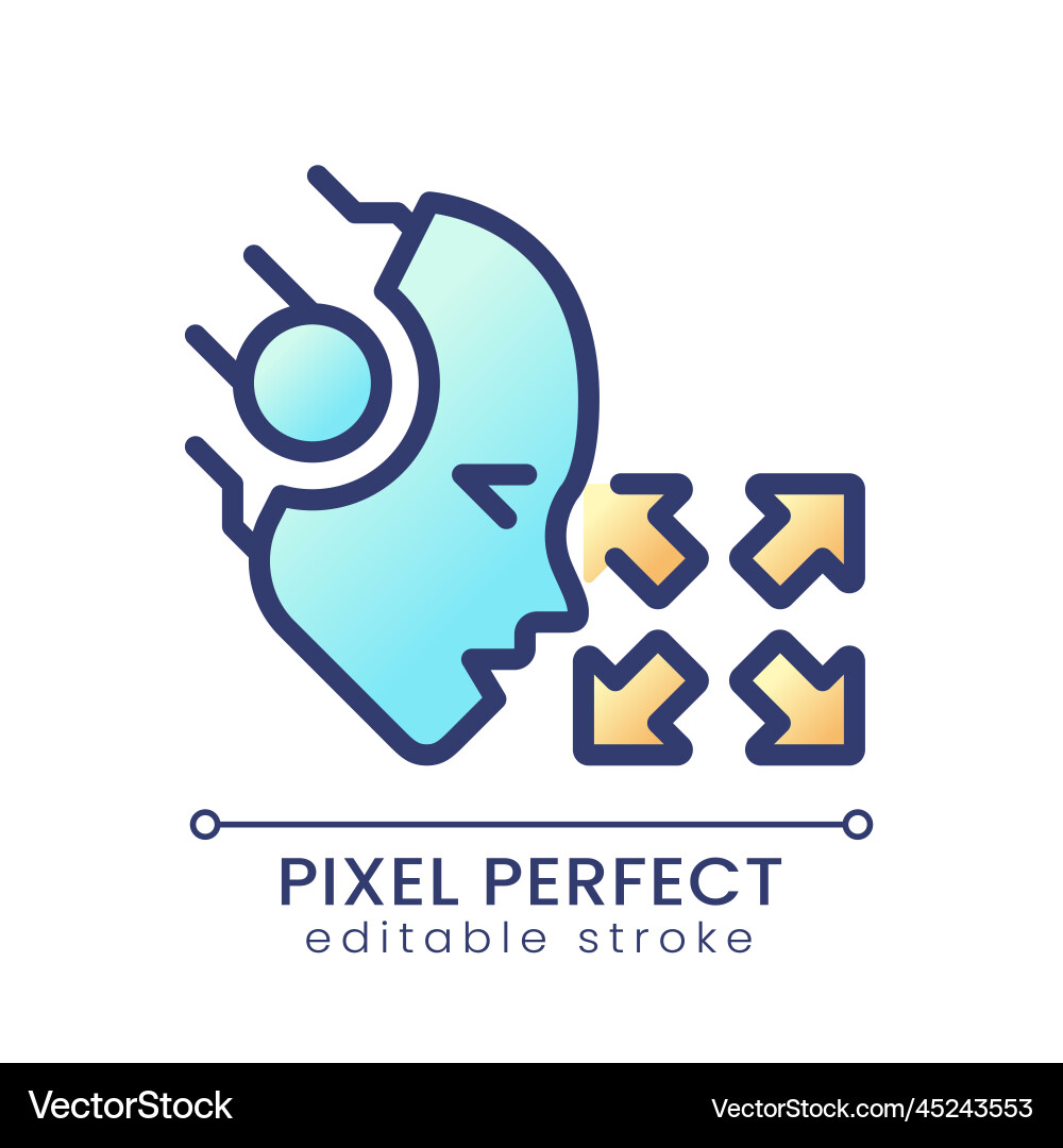 Ai moves pixel perfect color gradient icon Ai moves pixel perfect color gradient icon vector image