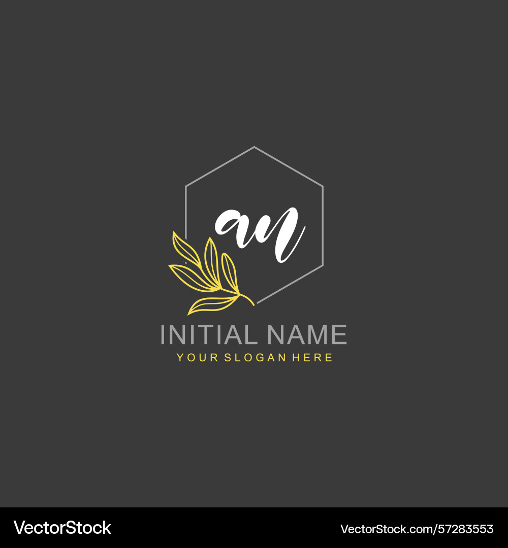 An initial logo templates with botanical elements Vector Image