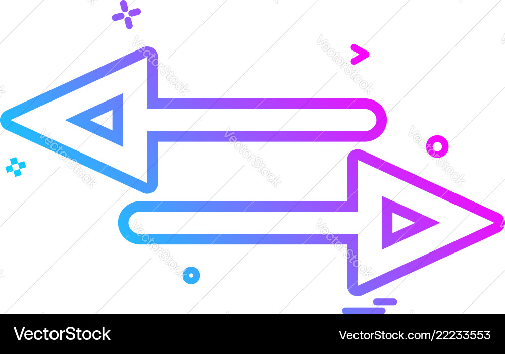 Arrow cross two way icon design Arrow cross two way icon design vector image