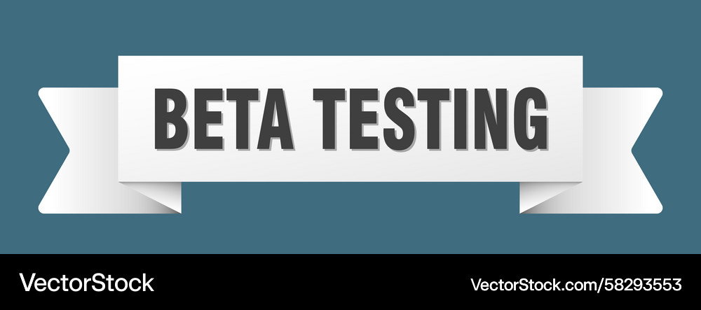 Beta testing ribbon isolated on transparent Vector Image