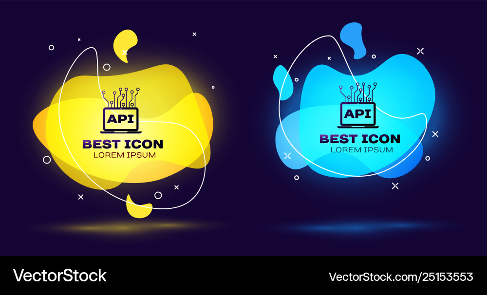 Black computer api interface icon isolated Black computer api interface icon isolated vector image