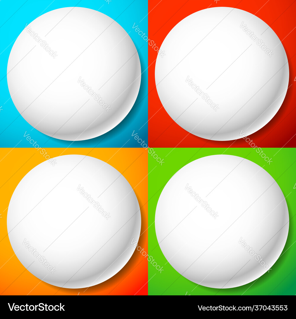 Blank empty circle orb and sphere button badge vector image