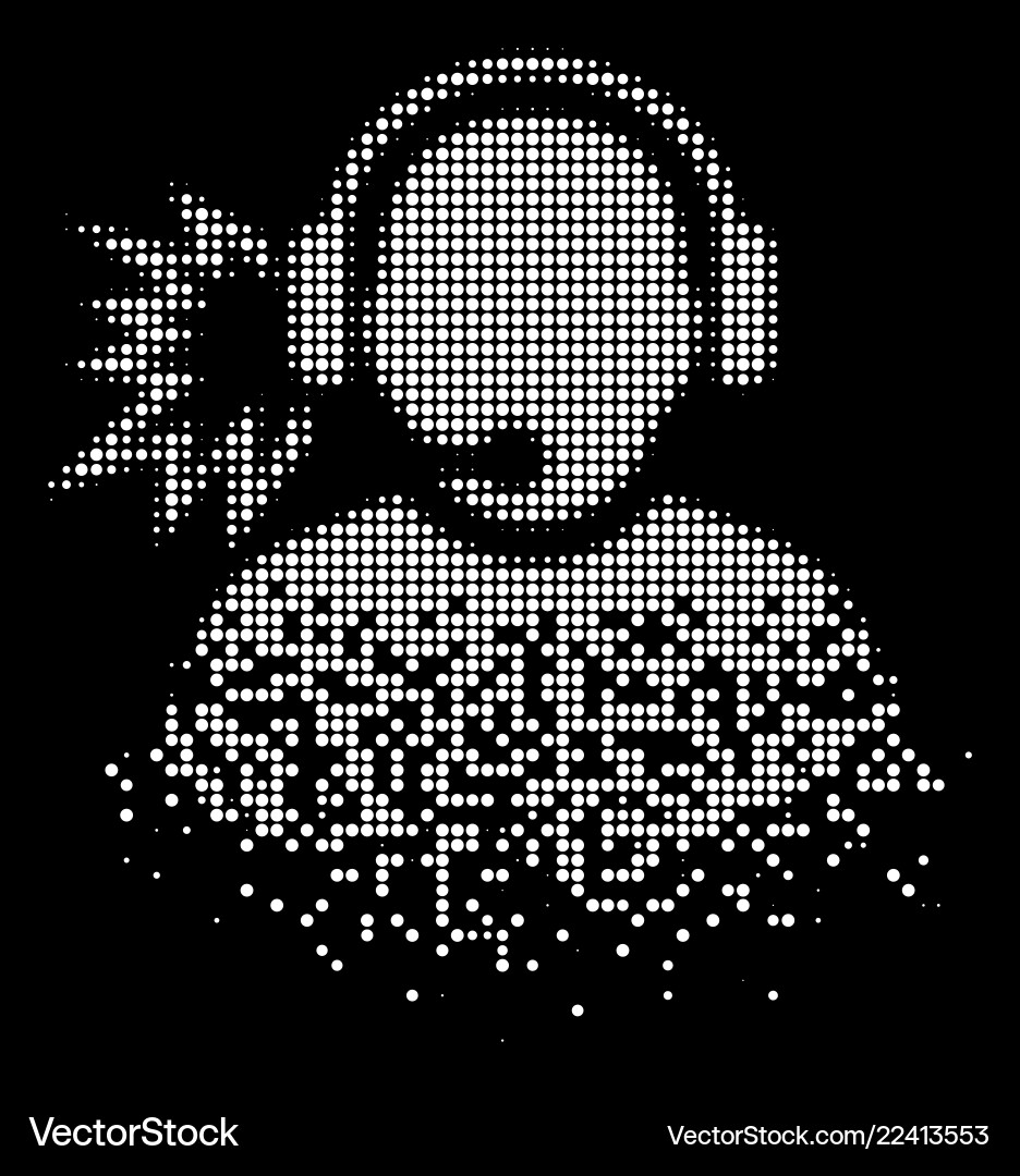 Bright dissolving pixelated halftone operator Bright dissolving pixelated halftone operator vector image
